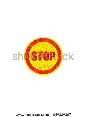 Sign stop isolated