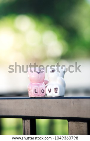 Romantic of loving bears with the inscription : I love you