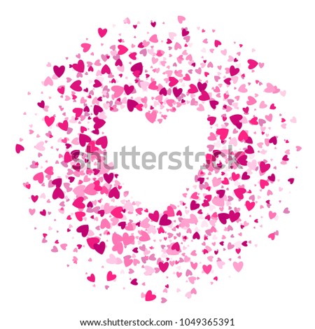 Pink heart sequins glitter background template. Good for Valentines day luxury poster banner advertising design. Love symbol.