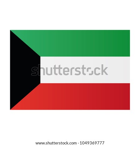Kuwait national flag on white background texture. Vector illustration state symbol.