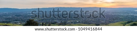 Panoramic View of Silicon Valley From Green Top Mountains