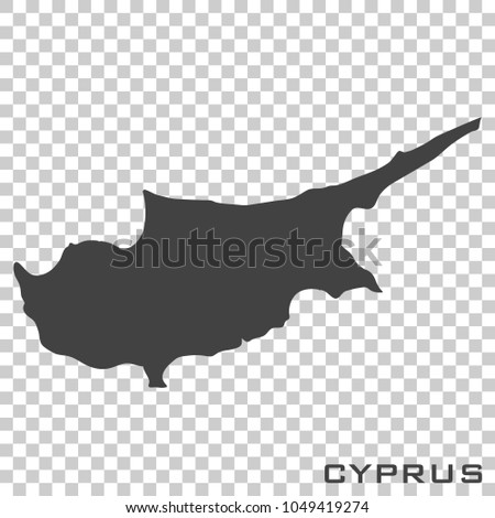 Vector icon map of cyprus  on transparent background
