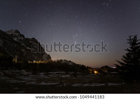 Stars on a clear sky in Lofoten, Norway.