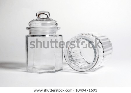 Glass Jar Glass Lid transparent decorative design 