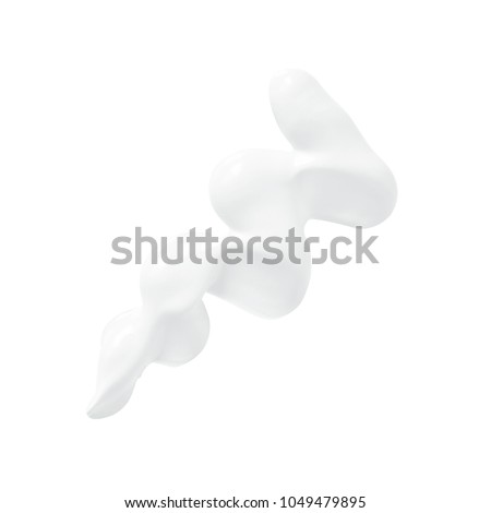 Lotion greasy smooth zigzag stoke cosmetic isolated on white background