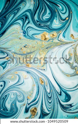 Fluid art- natural luxury. Magic marbleized effect. Ancient oriental drawing technique. Style incorporates the swirls of marble or the ripples of agate. Very beautiful trendy painting