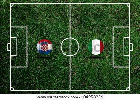 European cup  the Italy national team and Croatia national team