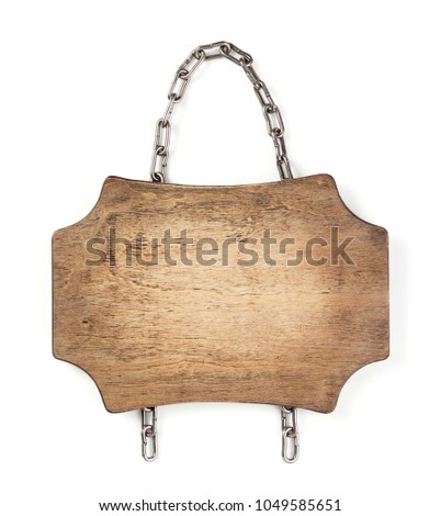 wooden sign board isolated on white background