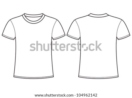 Blank t-shirt template. Front and back Royalty-Free Stock Photo #104962142