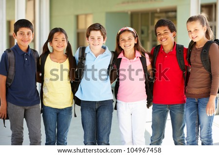Pre teen children at school Royalty-Free Stock Photo #104967458