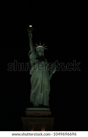 Lady liberty at night