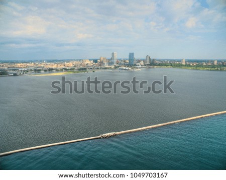 Aerial View of the Downtown Milwaukee Area taken during Summer