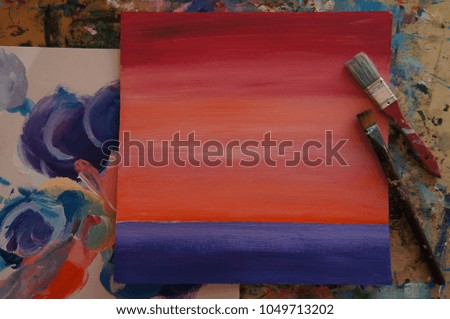 Painting Acrylic and Full spectrum on Canvas and Cardboard artist creative painting background pink, lilac, purple, blue, white artwork