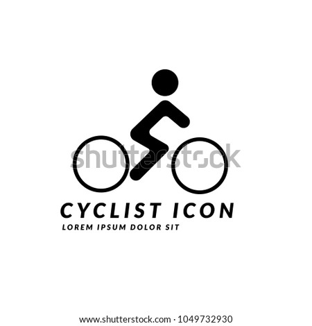 Cyclist Icon Symbol On white Background. Vector Rider Element. Can be used as icon or logo for websites,application or mobile