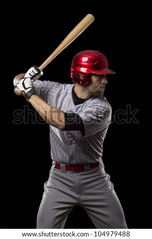 Baseball Player on a black background