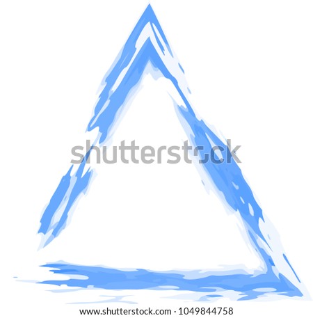 Vector Watercolor Blue Splash of Water. Triangle color shape.
