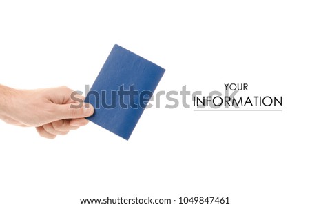 Passport in hand pattern on white background isolation