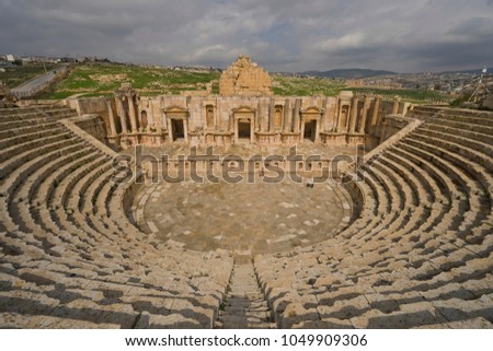 South Roman Theatre, Jerash, Jordan Royalty-Free Stock Photo #1049909306