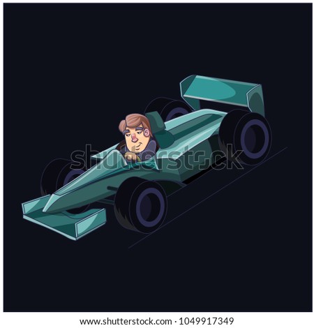 Illustration character car racer image.