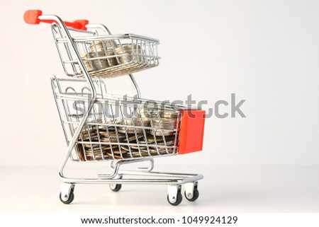 Red Shopping Cart Put coins in coins