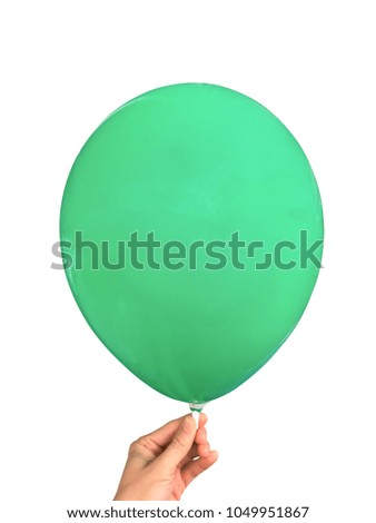 Green  balloon isolated on white background. Party decoration for celebrations and birthday.