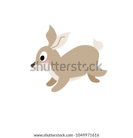 Cute animals - rabbit. Illustrations for children. Baby Shower card. Cartoon character isolated on white background. Australia animal wildlife