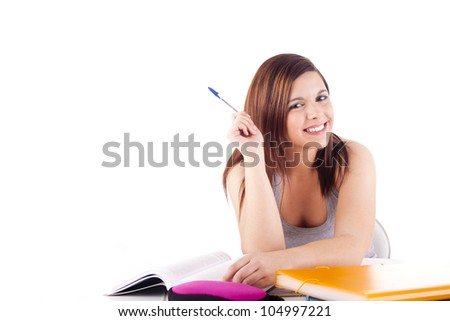 Young woman studying