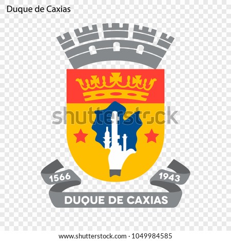 Emblem of Duque de Caxias. City of Brazil. Vector illustration