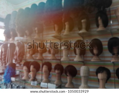 Blurry image,wig in beauty salon,need blur picture