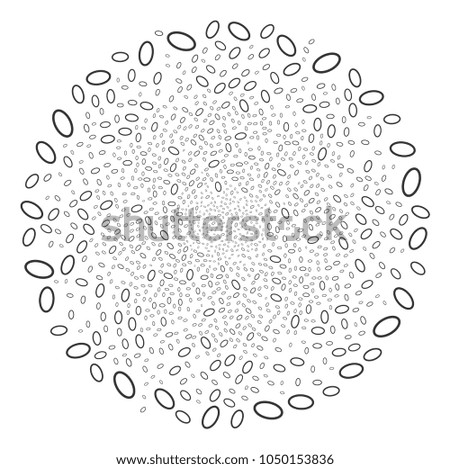 Ellipse Bubble centrifugal globula. Object centrifugal explosion done from scattered ellipse bubble symbols. Vector illustration style is flat iconic symbols.