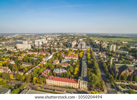 Lublin - bird's eye view of Bronowice. The surroundings of Majdak's Martyrs Street, seen from the air.