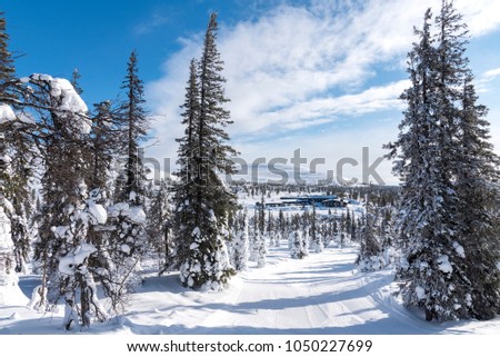 Mountain landscape in Lapland Finland