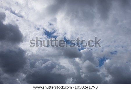 Dramatic sky with stormy clouds. Nature background
