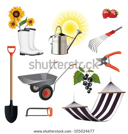 gardening icon set