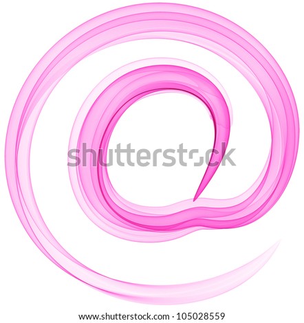 Abstract symbol of AT. Pink smoke on a white background.