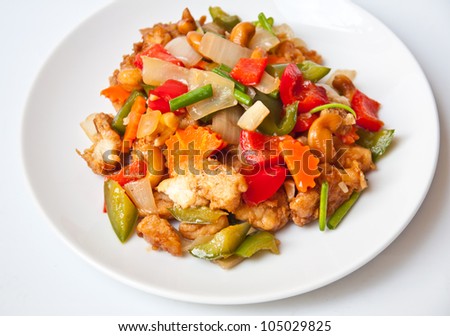 fried chicken with cashew nut  for healthy food
