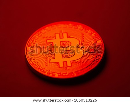 Beautiful color light bitcoin image