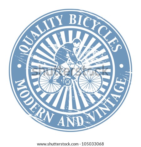 Grunge rubber stamp with bicycle and the words Quality Bicycles inside, vector illustration