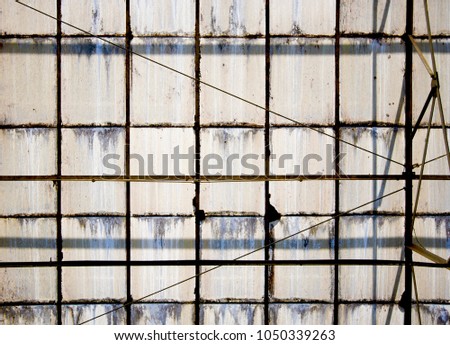 Wall / window in a greenhouse with hazy muddy glass