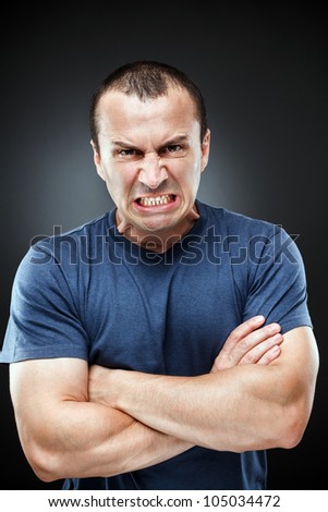 Portrait of an extremely angry young man