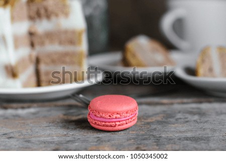 macaroon - delicious and beautiful dessert (almond cake with cream)
