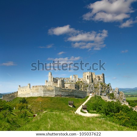 The gothic Beckov castle ruin in Slovakia