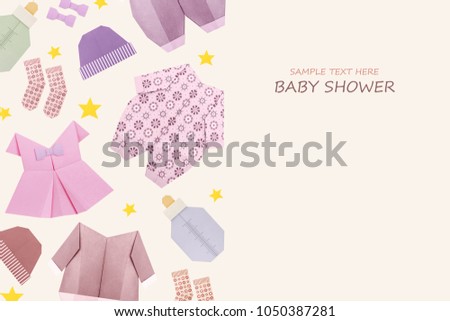 Origami baby girl shower