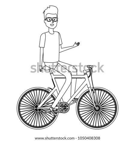 young man in bicycle