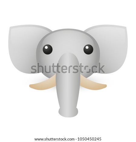 Elephant Savannah Safari Animals Emoji Illustration Face Vector Design Art 