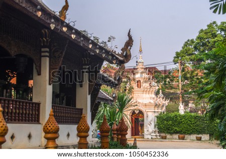 Beautiful Of Buddhist Thai Temple Wat Pansao In Chiang Mai Thailand on March 20,2018