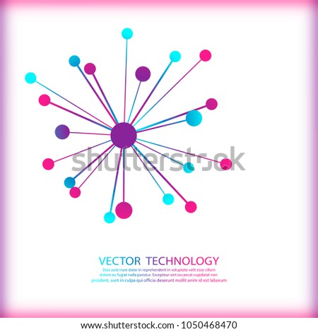Molecule DNA with abstract background. Chemical connections. Medicine science technologies with spare place for text. Biotechnology and chemistry concept vector illustration