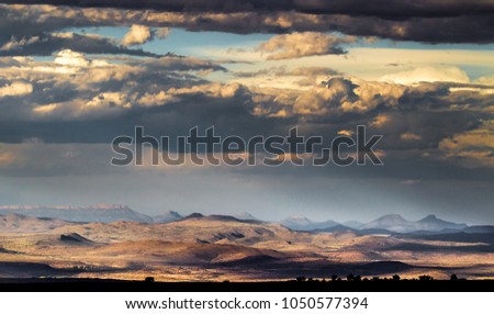 Landscape of the South African Karoo - Cradock, Eastern Cape - Mountain Zebra National Park Royalty-Free Stock Photo #1050577394