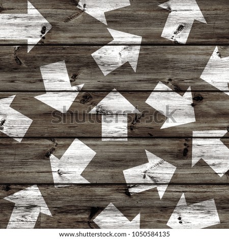 Wood texture background with white arrows