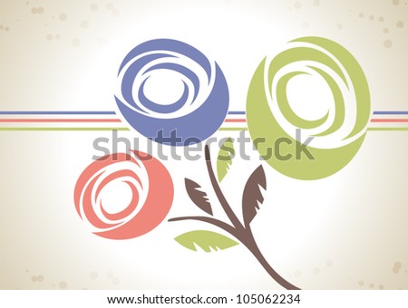 Abstract vector flowers background